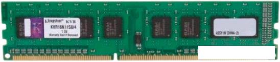 Оперативная память Kingston ValueRAM 4GB DDR3 PC3-12800 (KVR16E11S8/4) - фото