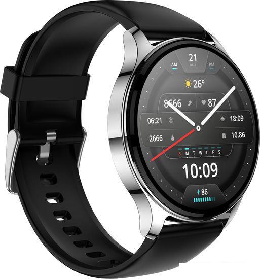 Умные часы Amazfit POP 3R (серебристый, с силиконовым ремешком) - фото