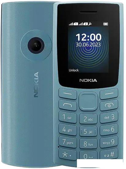 Кнопочный телефон Nokia 110 (2023) Dual SIM TA-1567 (небесно-голубой) - фото