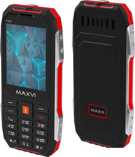 Кнопочный телефон Maxvi T101 (красный) - фото