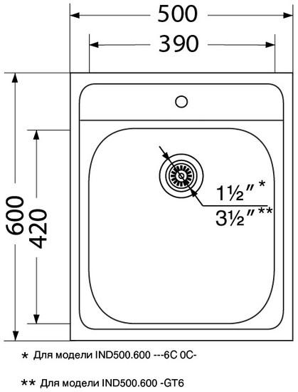 Кухонная мойка Ukinox Иннова IND500.600-GT6C 0C - фото