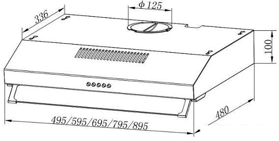 Кухонная вытяжка Evelux Ulla 60 W - фото