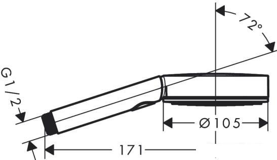 Душевая лейка Hansgrohe Pulsify Select 105 3jet Relaxation 24110670 (черный матовый) - фото