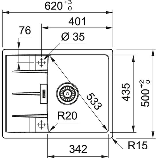 Кухонная мойка Franke Centro CNG 611/211-62 Fragranite 114.0639.681 (серый) - фото