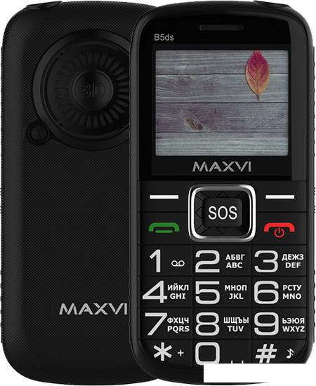 Кнопочный телефон Maxvi B5ds (черный) - фото