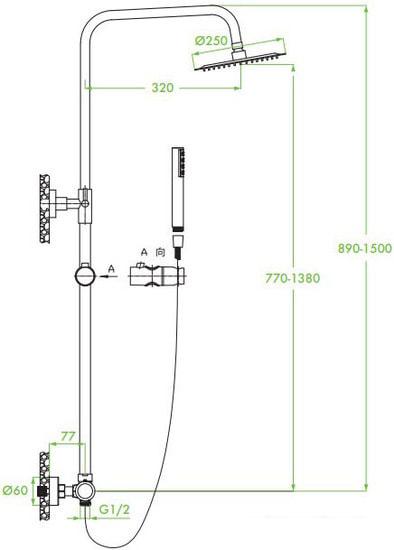 Душевая система Laveo Pretto PLP 70TD - фото