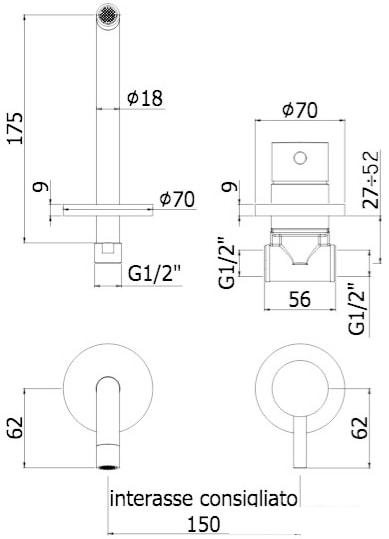 Смеситель Paffoni LIG006NO70 - фото