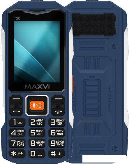 Кнопочный телефон Maxvi T20 (синий) - фото