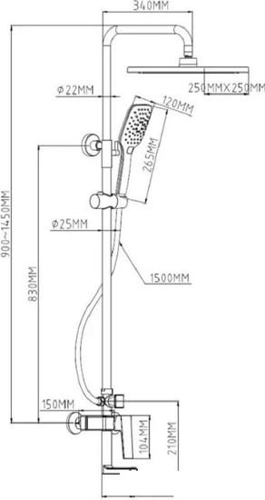 Душевая система  Esko Berlin ST250 BR - фото