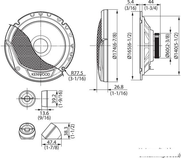 Компонентная АС Kenwood KFC-E170P - фото