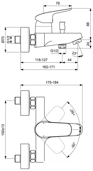 Смеситель Ideal Standard Ceraflex B1721AA - фото