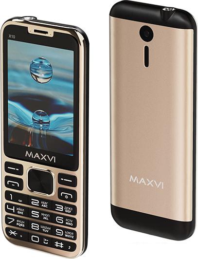 Мобильный телефон Maxvi X10 (золотистый) - фото