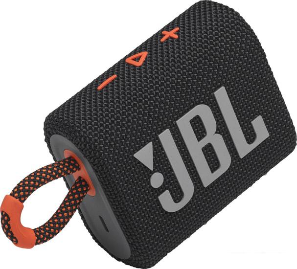 Беспроводная колонка JBL Go 3 (черный/оранжевый) - фото