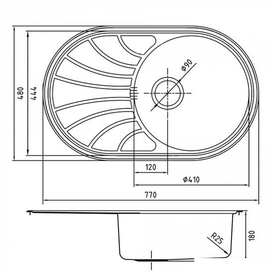 Кухонная мойка IDDIS Suno SUN77SDi77 - фото