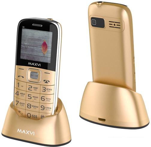 Мобильный телефон Maxvi B6 (золотистый) - фото