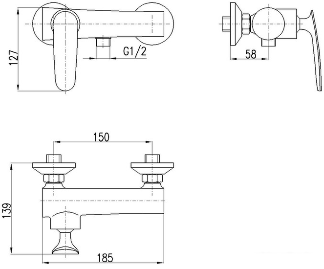 Смеситель Slezak RAV Тигрис TG181.5CMATC (черный/хром) - фото