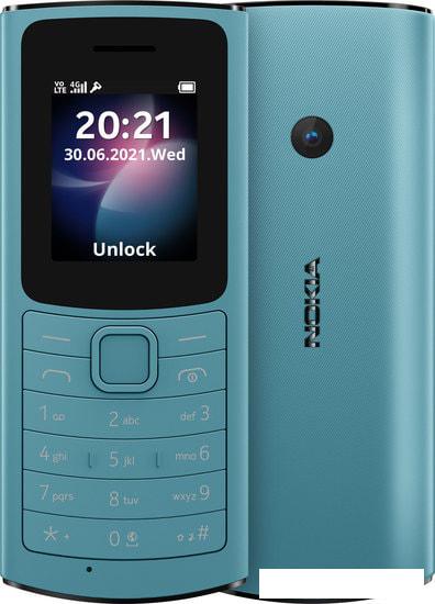 Кнопочный телефон Nokia 110 4G Dual SIM (бирюзовый) - фото