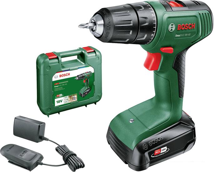 Дрель-шуруповерт Bosch EasyDrill 18V-40 06039D8004 (с 1-им АКБ, кейс) - фото