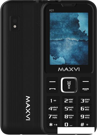 Кнопочный телефон Maxvi K21 (черный) - фото