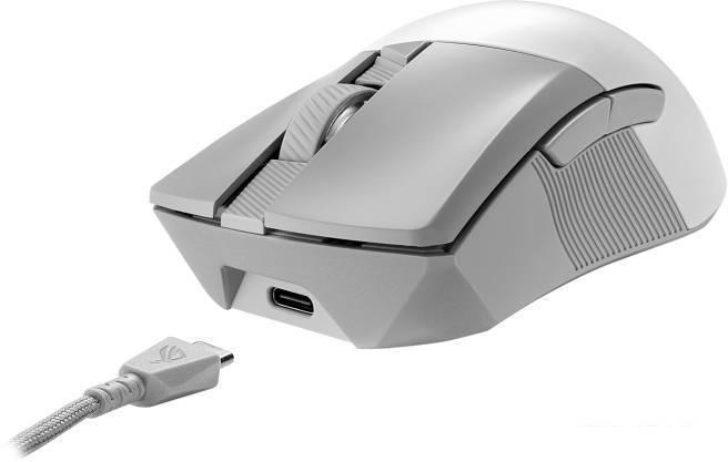 Игровая мышь ASUS ROG Gladius III Wireless AimPoint Moonlight White - фото