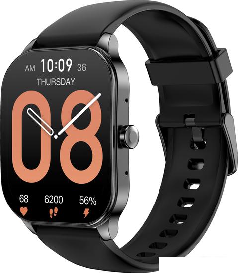 Умные часы Amazfit Pop 3S (черный, с силиконовым ремешком) - фото