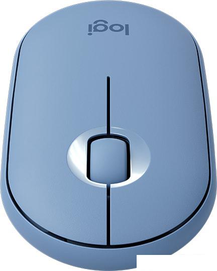 Мышь Logitech M350 Pebble (голубой) - фото