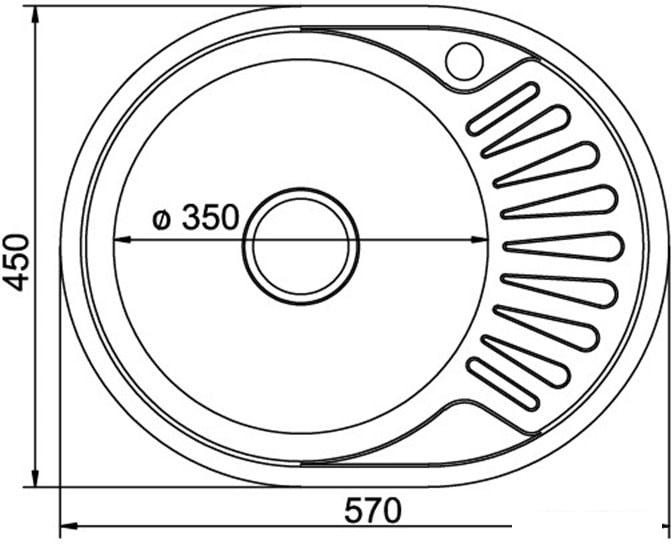 Кухонная мойка Mixline 532302 (левая, с текстурой, 0.8 мм) - фото