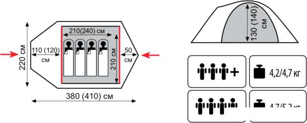 Палатка TRAMP Mountain 4 v2 - фото