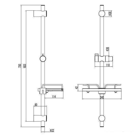 Душевая штанга Lemark LM3775GM - фото