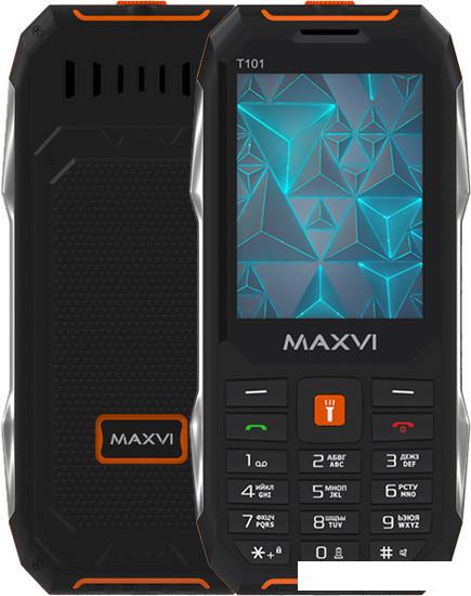 Кнопочный телефон Maxvi T101 (оранжевый) - фото