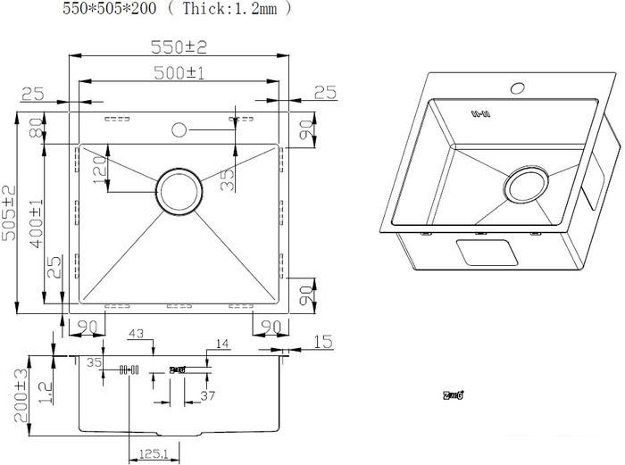 Кухонная мойка ZorG ZRN 5055 Nano - фото