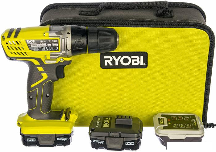 Дрель-шуруповерт Ryobi R12SD-LL13S 5133002323 (с 2-мя АКБ, сумка) - фото