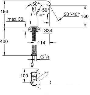 Смеситель Grohe Essence New 23480001 - фото