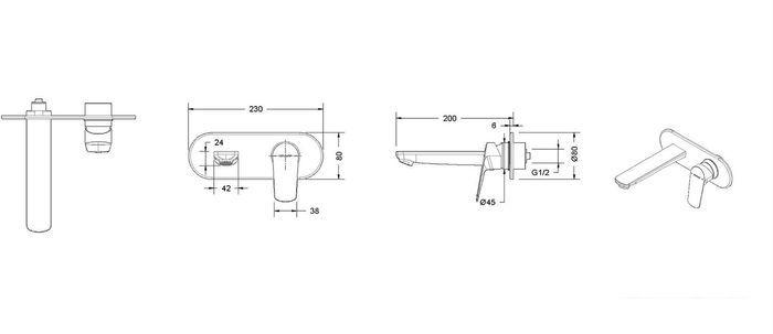 Смеситель без скрытого механизма Bravat P8429564BW-ENG - фото