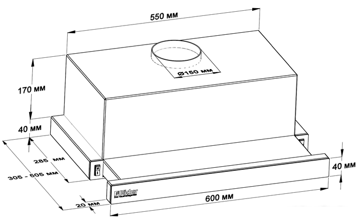 Кухонная вытяжка Backer TH60L-2F70-BG - фото