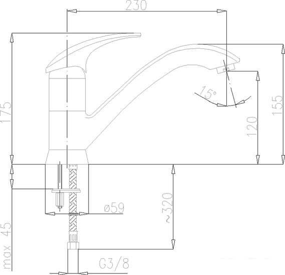 Смеситель Armatura Ametyst 403-915-00 - фото