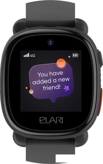 Детские умные часы Elari KidPhone 4G Lite (черный) - фото