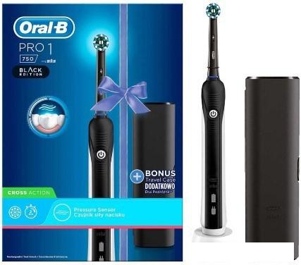 Электрическая зубная щетка Oral-B Pro 1 750 Cross Action D16.513.1UX Black Edition - фото