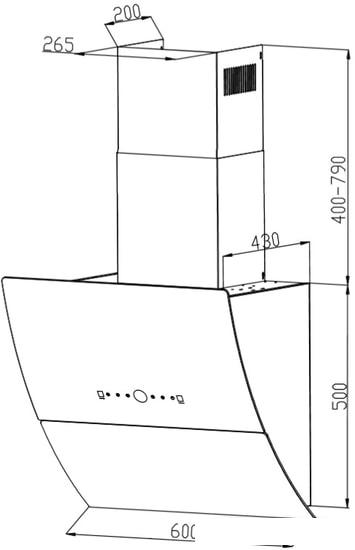 Кухонная вытяжка Grand Turino GC 60 (белый) - фото