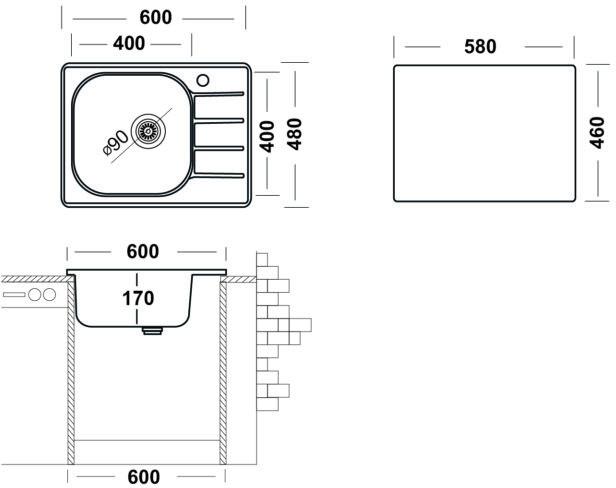 Кухонная мойка Ukinox Гранд GRM600.480 GT6K 2L - фото