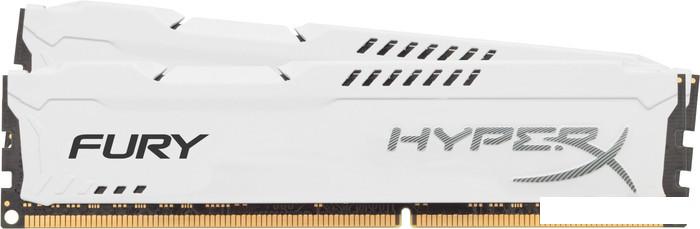 Оперативная память HyperX Fury White 2x4GB KIT DDR3 PC3-12800 HX316C10FWK2/8 - фото