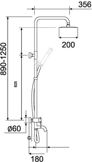 Душевая система  РМС SUS124BL-009DK - фото