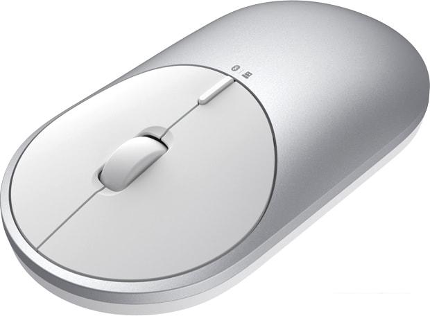 Мышь Xiaomi Mi Portable Mouse 2 (серебристый/белый) - фото