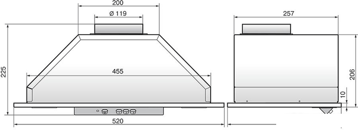 Кухонная вытяжка Elikor Врезной блок 52Н-650-Э3Г - фото