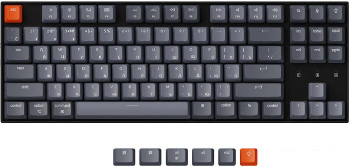 Клавиатура Keychron K8 White LED K8-G3-RU (Gateron G Pro Brown) - фото