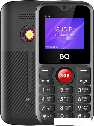 Кнопочный телефон BQ-Mobile BQ-1853 Life (черный/красный) - фото