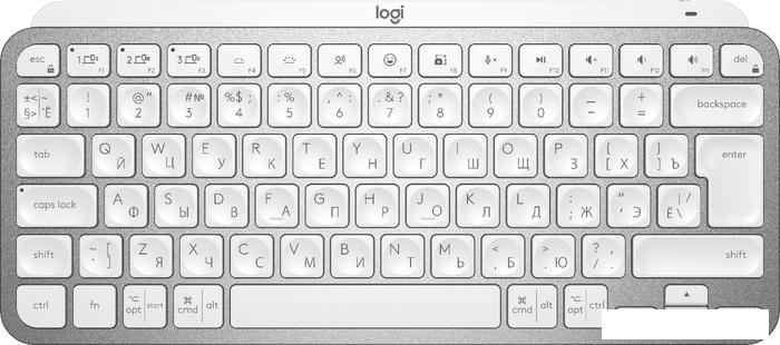 Клавиатура Logitech MX Keys Mini (светло-серый) - фото