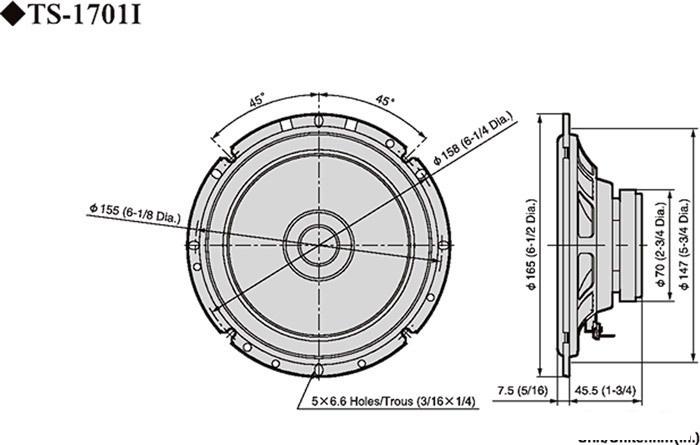 Компонентная АС Pioneer TS-1701i - фото