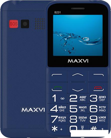 Кнопочный телефон Maxvi B231 (синий) - фото