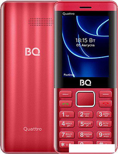 Кнопочный телефон BQ BQ-2453 Quattro (красный) - фото